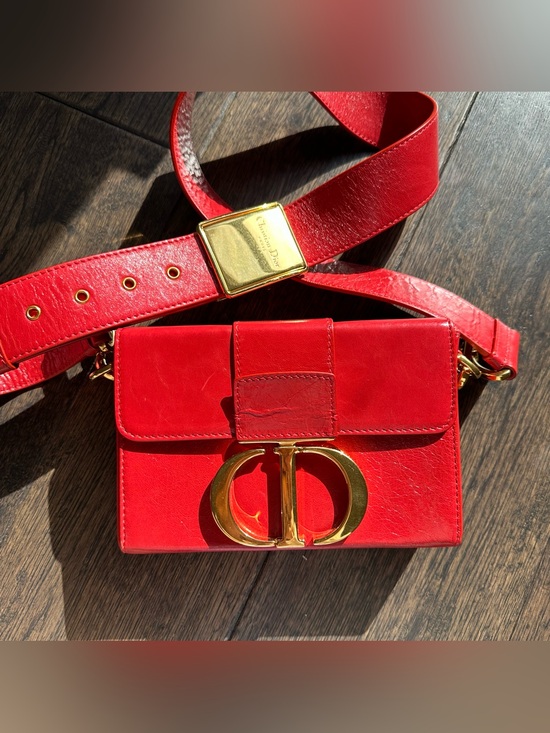 Dior Handbags - Christian Dior 30 Montaigne Box Shoulder Bag Red Leather